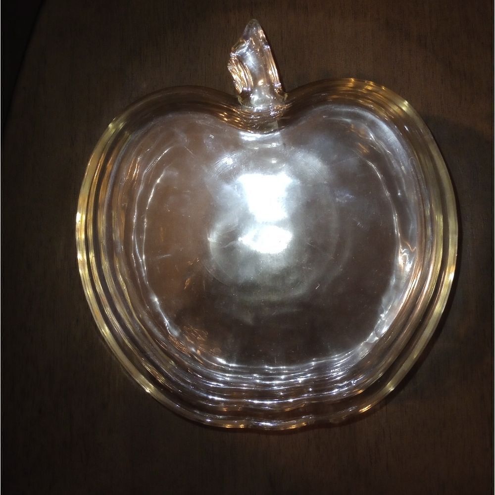 🆕🍽️ Vintage Hazel Atlas Apple Shape Clear Plates